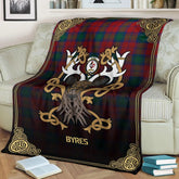 Clan Byres Tartan Crest Premium Blanket Celtic Stag Style DJ97 Clan Byres Tartan Today